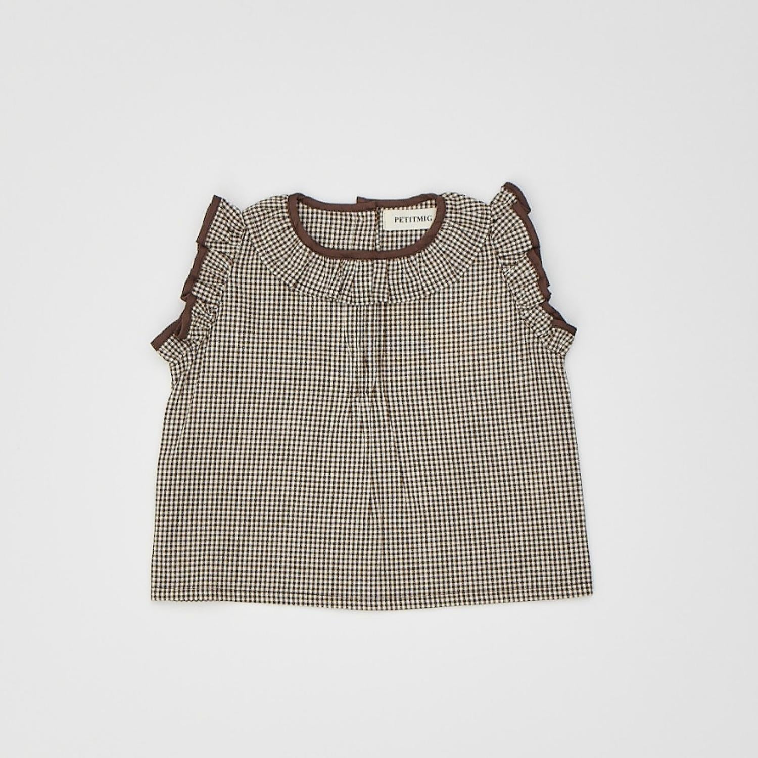 blouse p2 check ブラウン