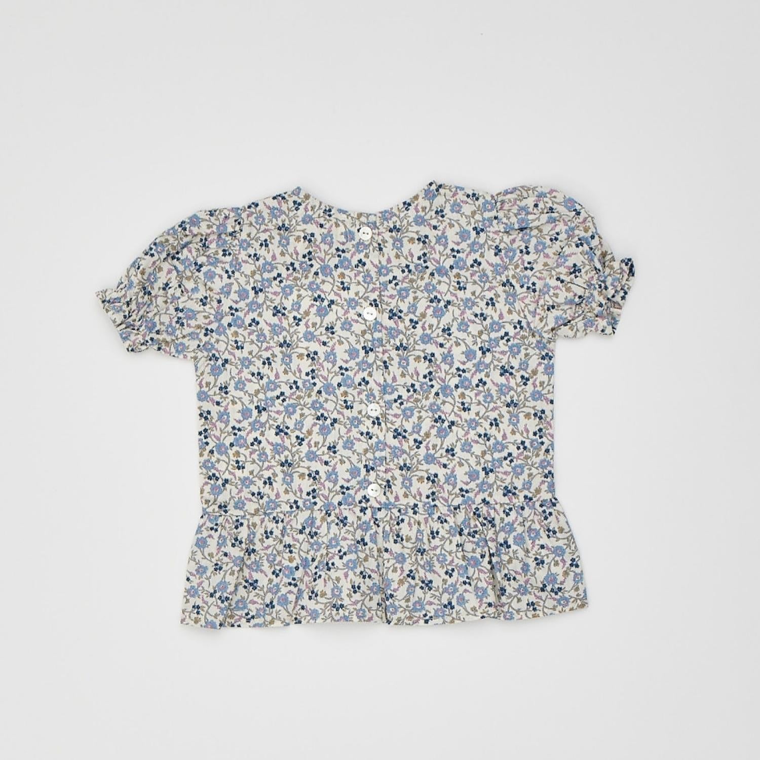 blouse p1 flower ブルー