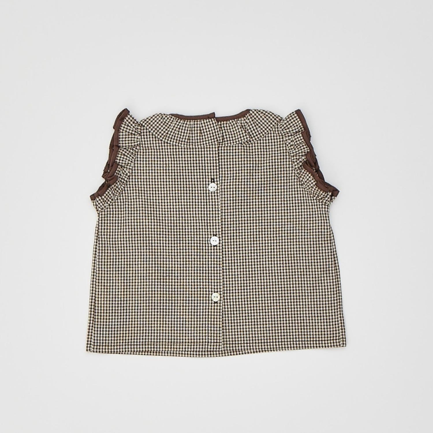 blouse p2 check ブラウン
