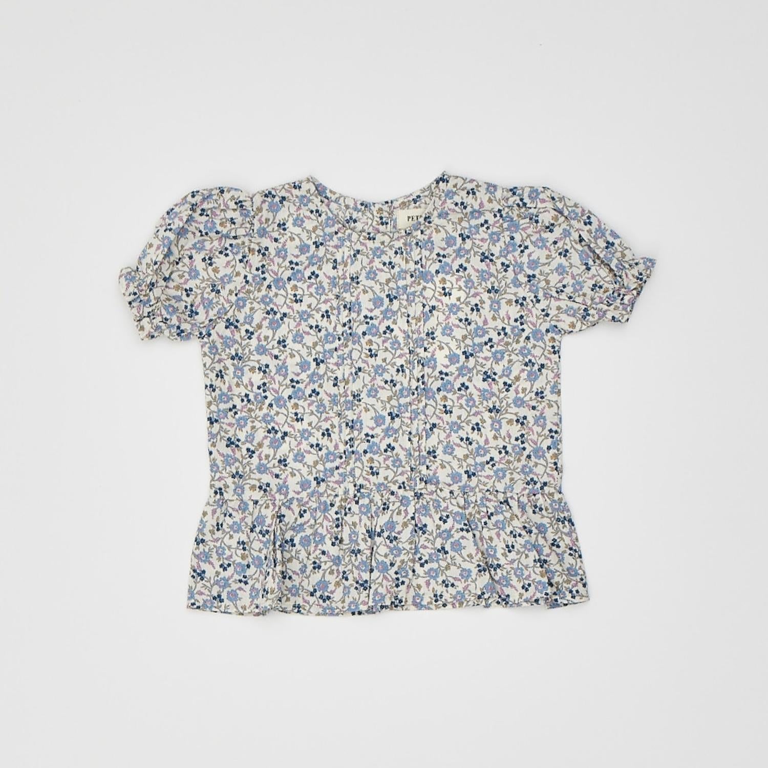 blouse p1 flower ブルー
