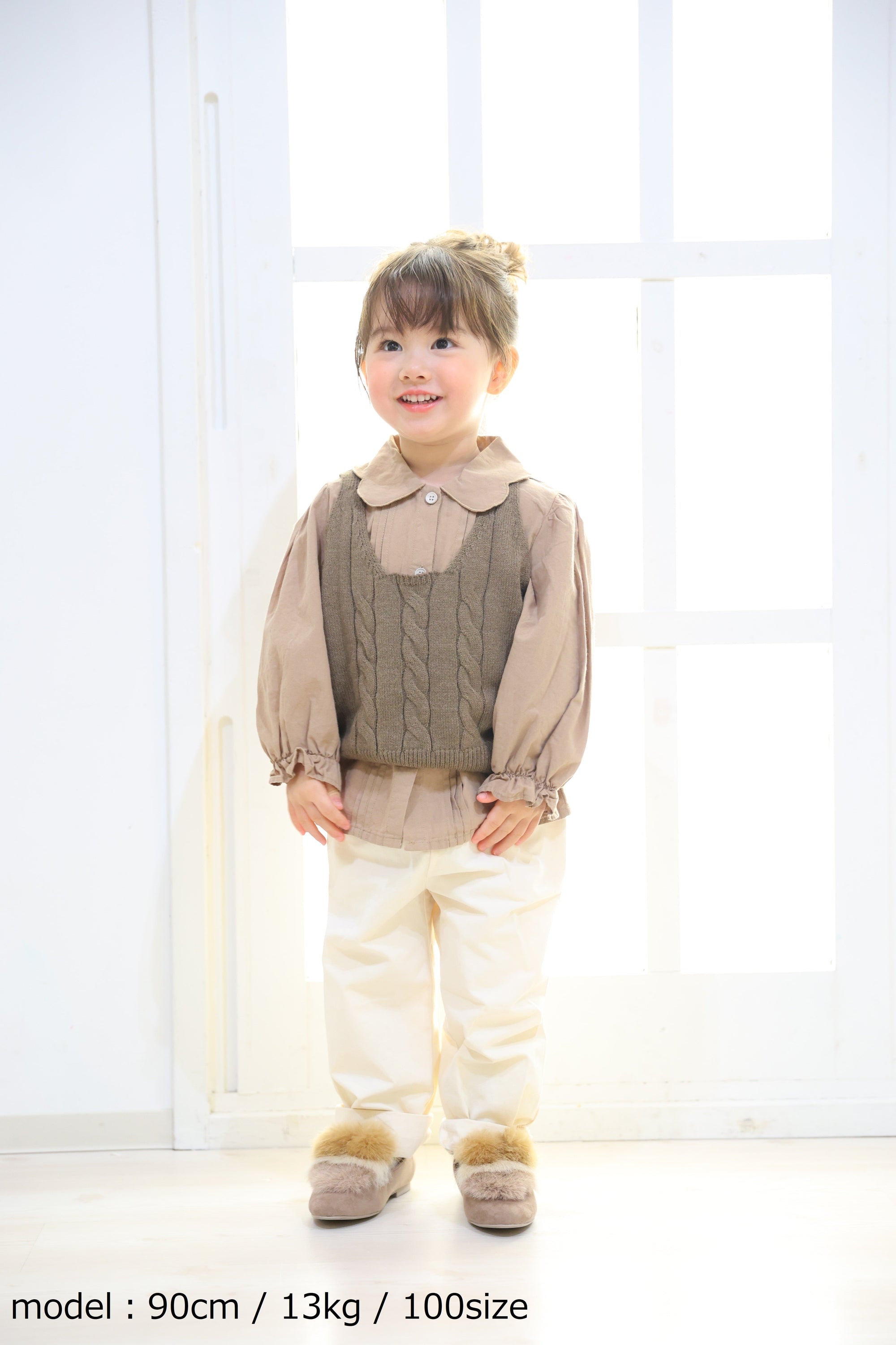 【OUTLET】クラシカルタック パフスリーブブラウス