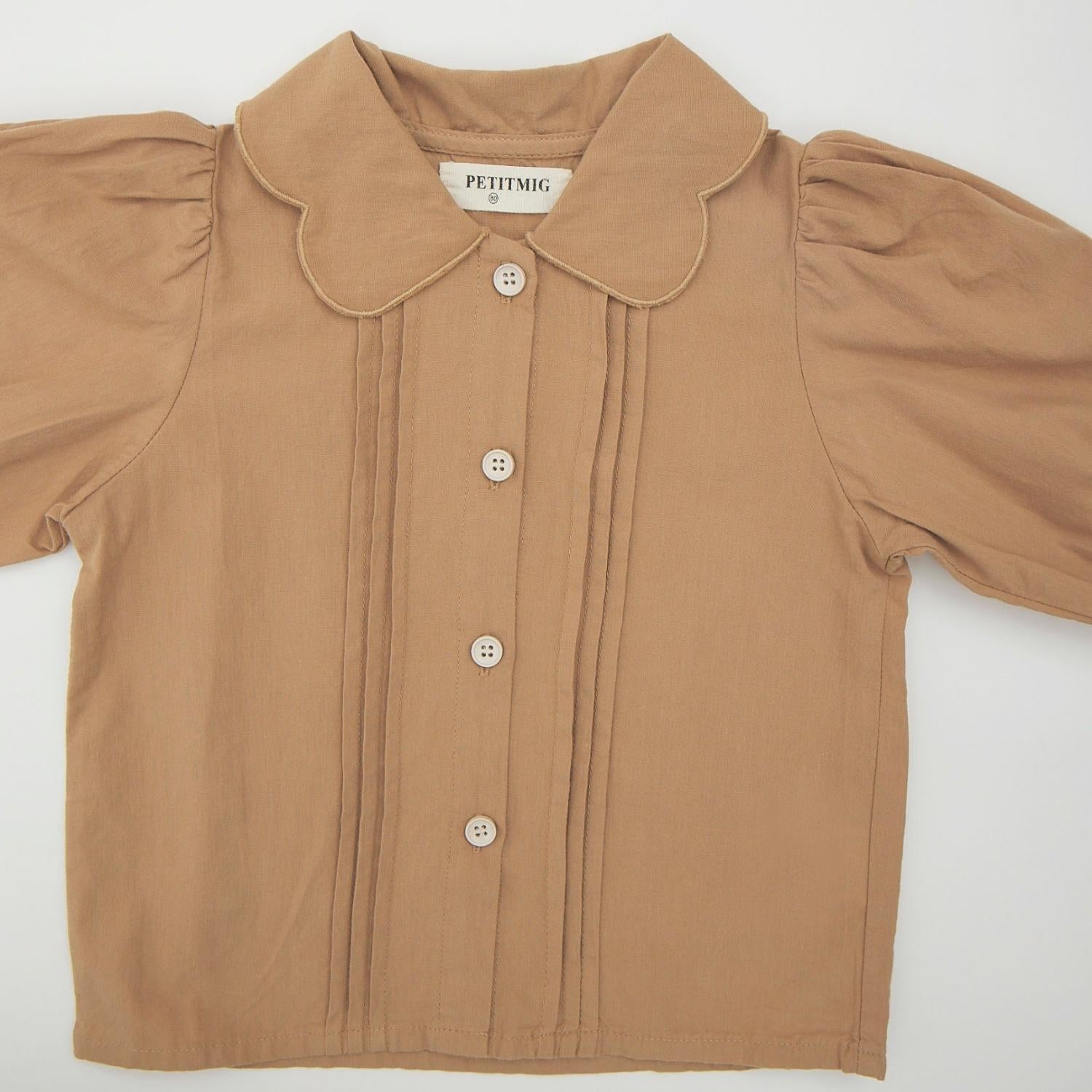 【OUTLET】クラシカルタック パフスリーブブラウス
