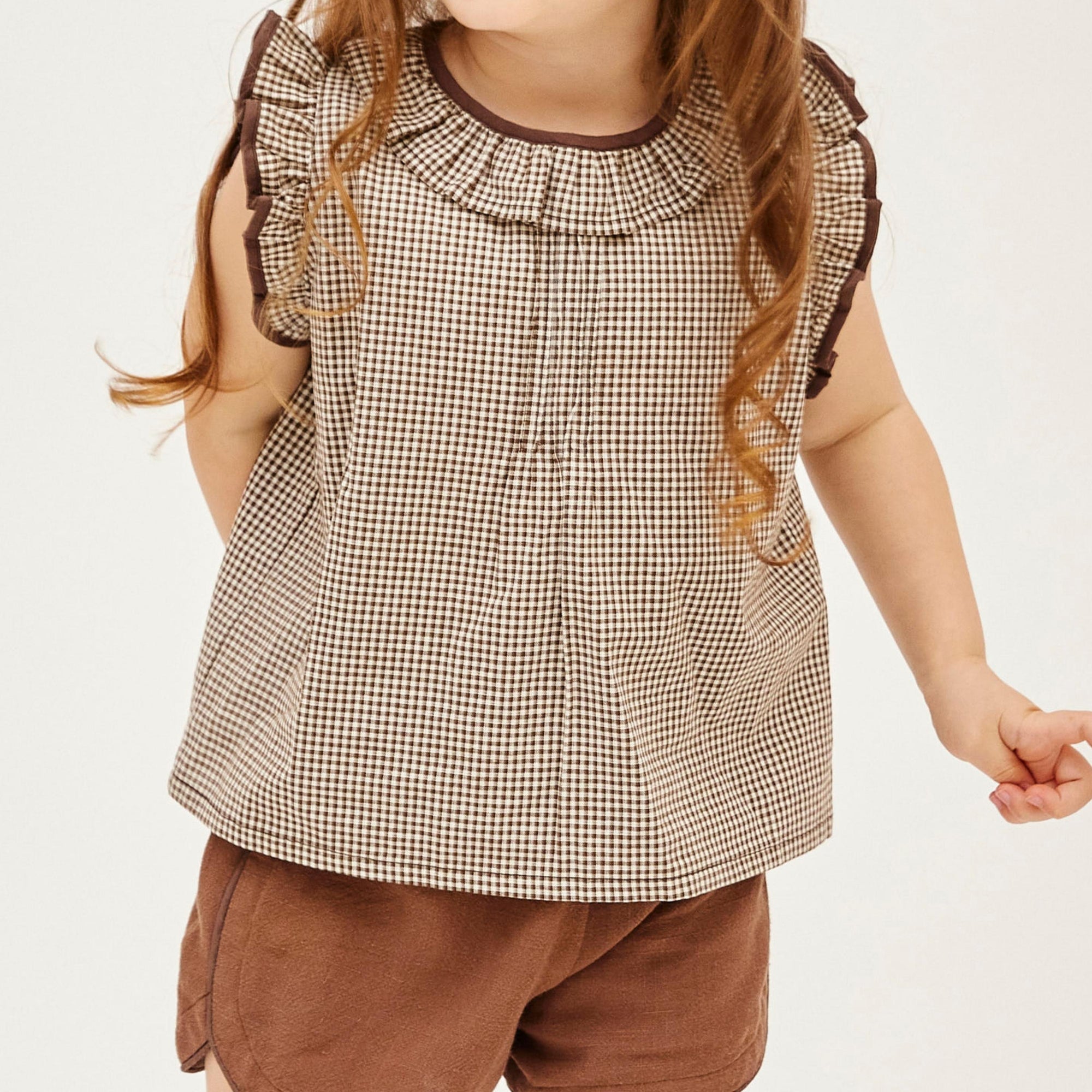 blouse p2 check ブラウン