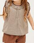 blouse p2 check ブラウン