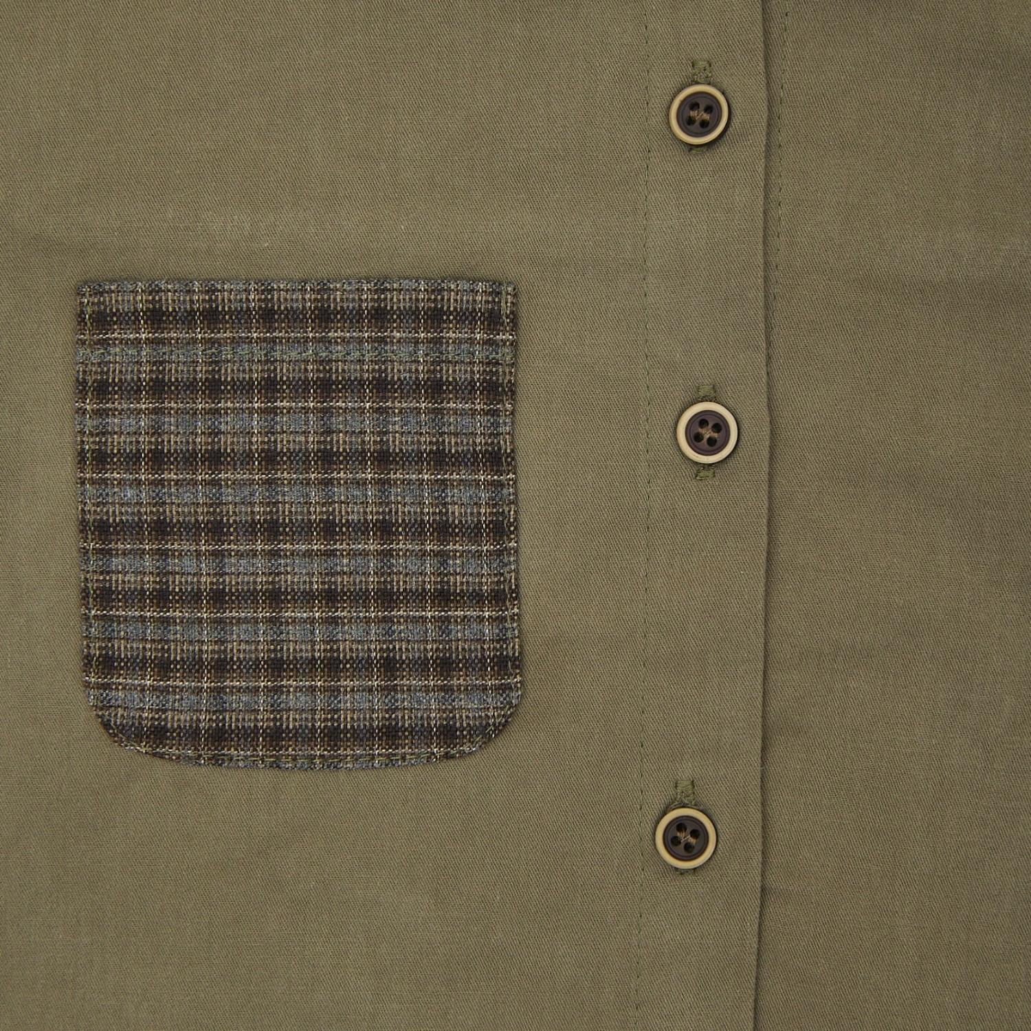 【OUTLET】체크 무늬 포켓 shirt