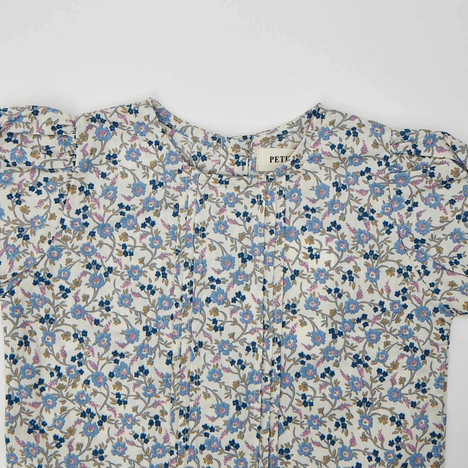 blouse p1 flower ブルー