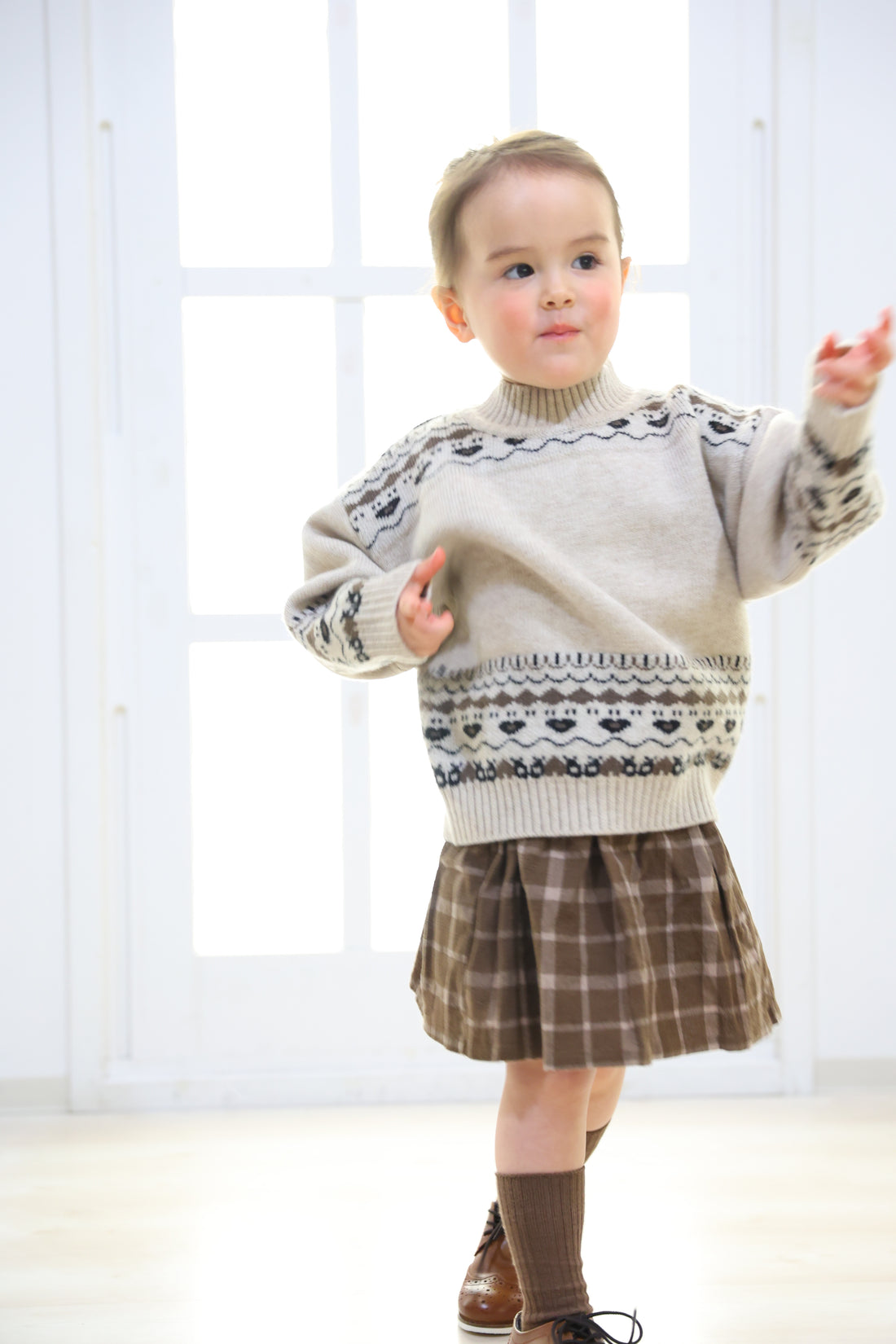 Check salopette skirt