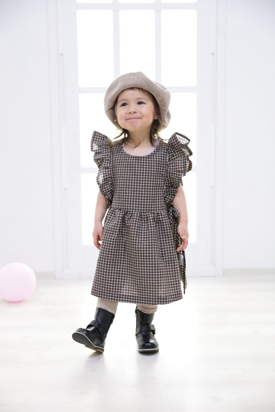 Apron check dress