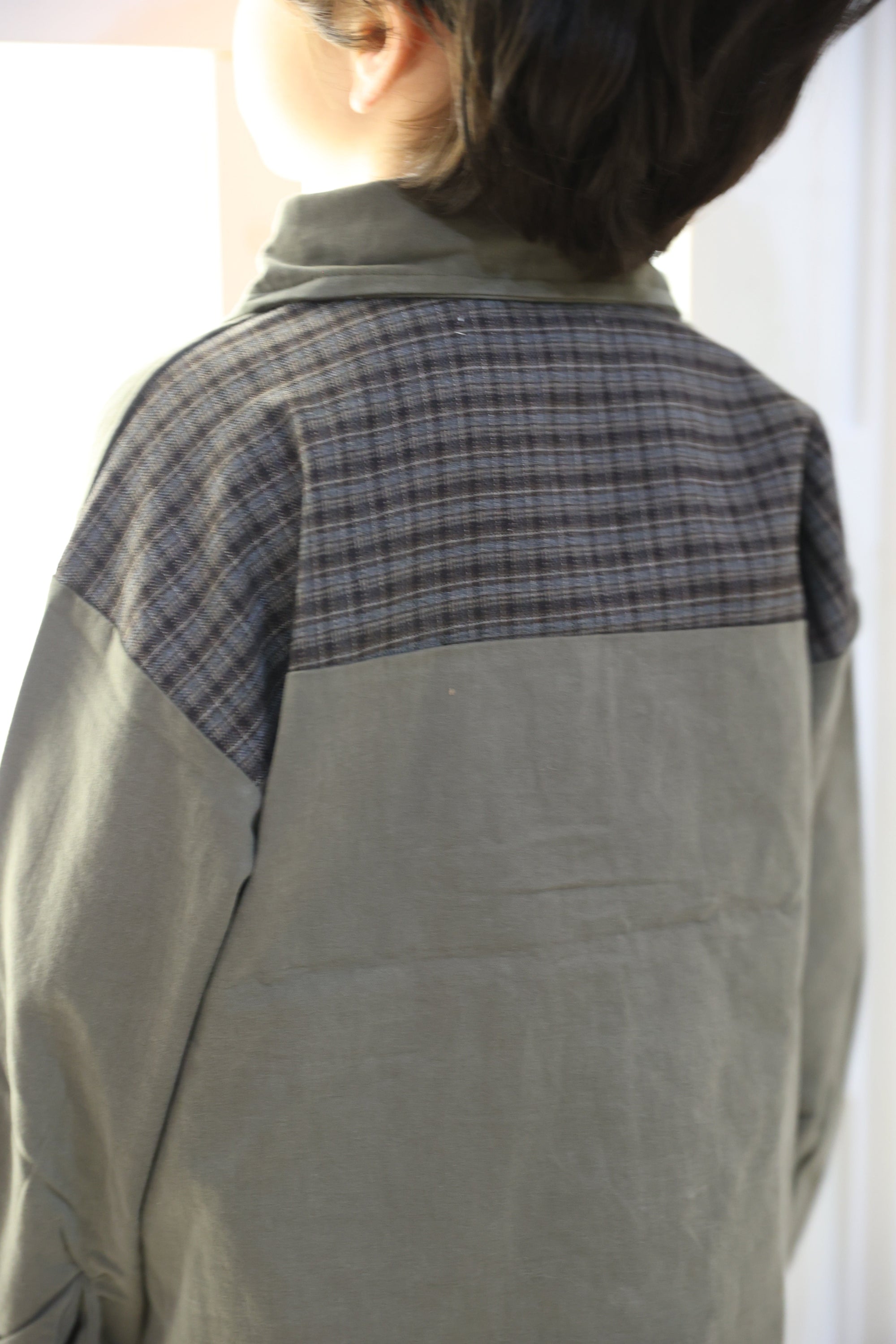 【OUTLET】체크 무늬 포켓 shirt
