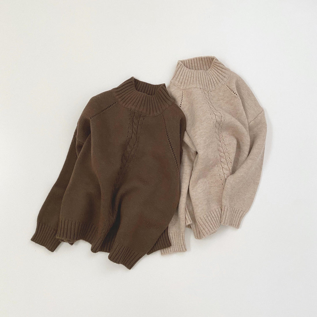 high neck knit ブラウン ベージュ