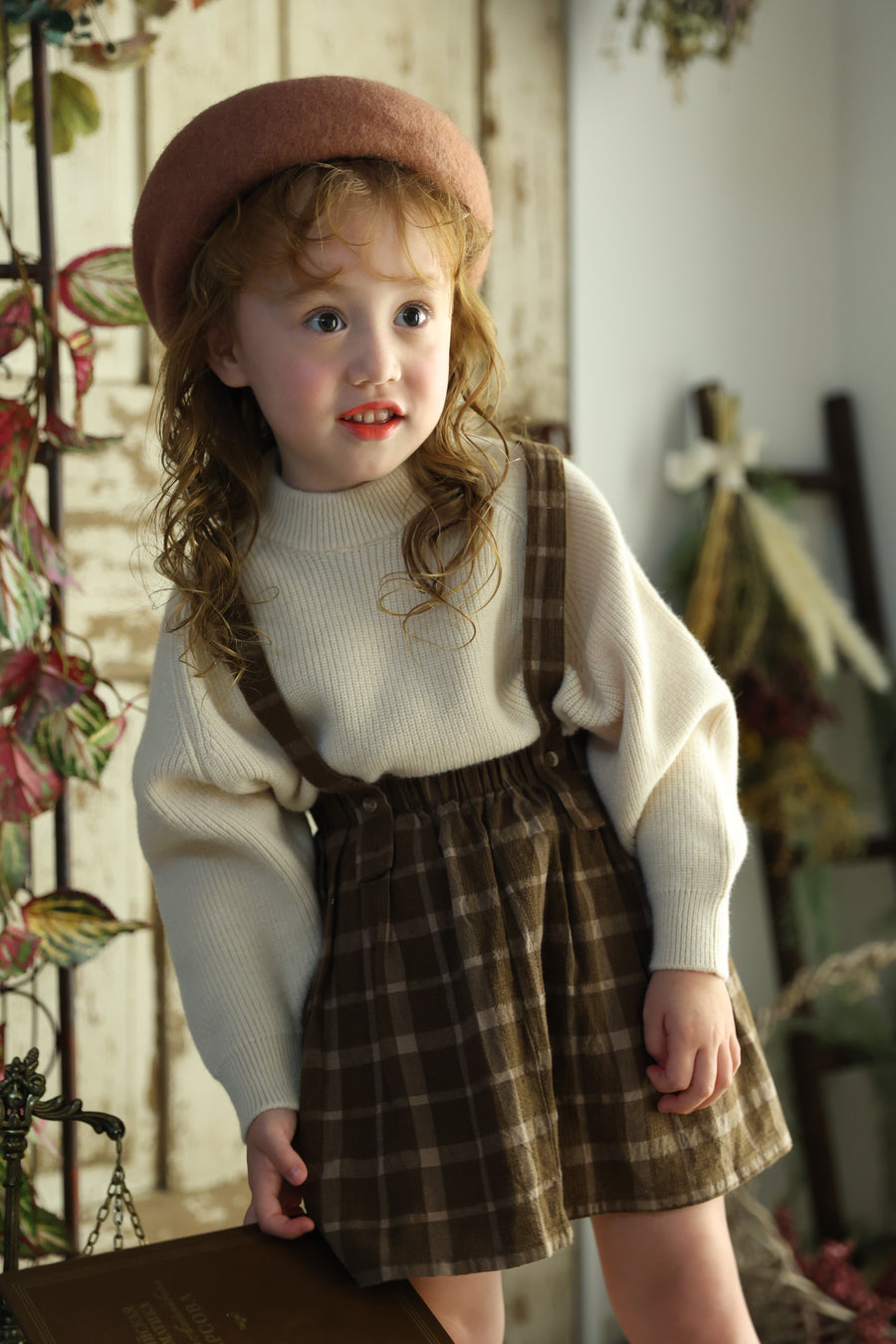 Check salopette skirt
