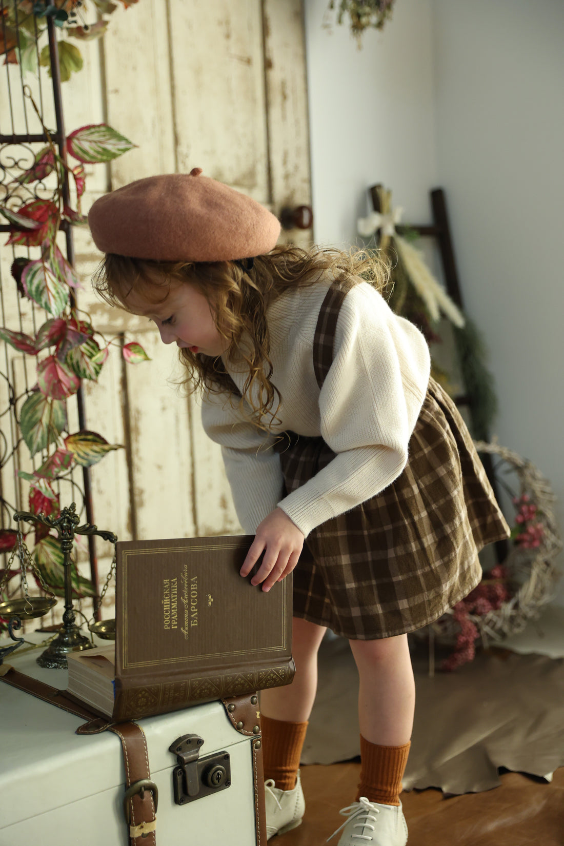 Check salopette skirt
