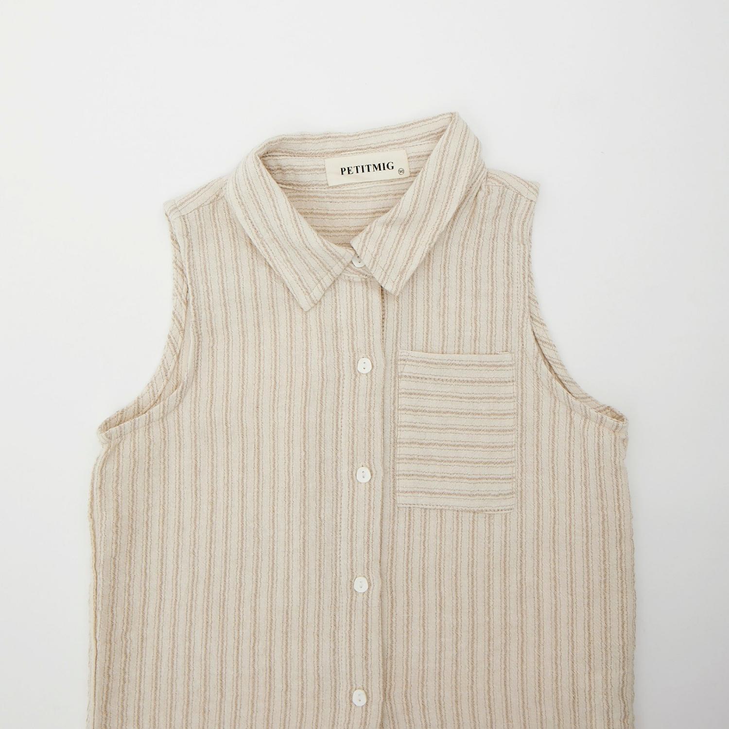 [Outlet] Stripe No Sleeve Shirt