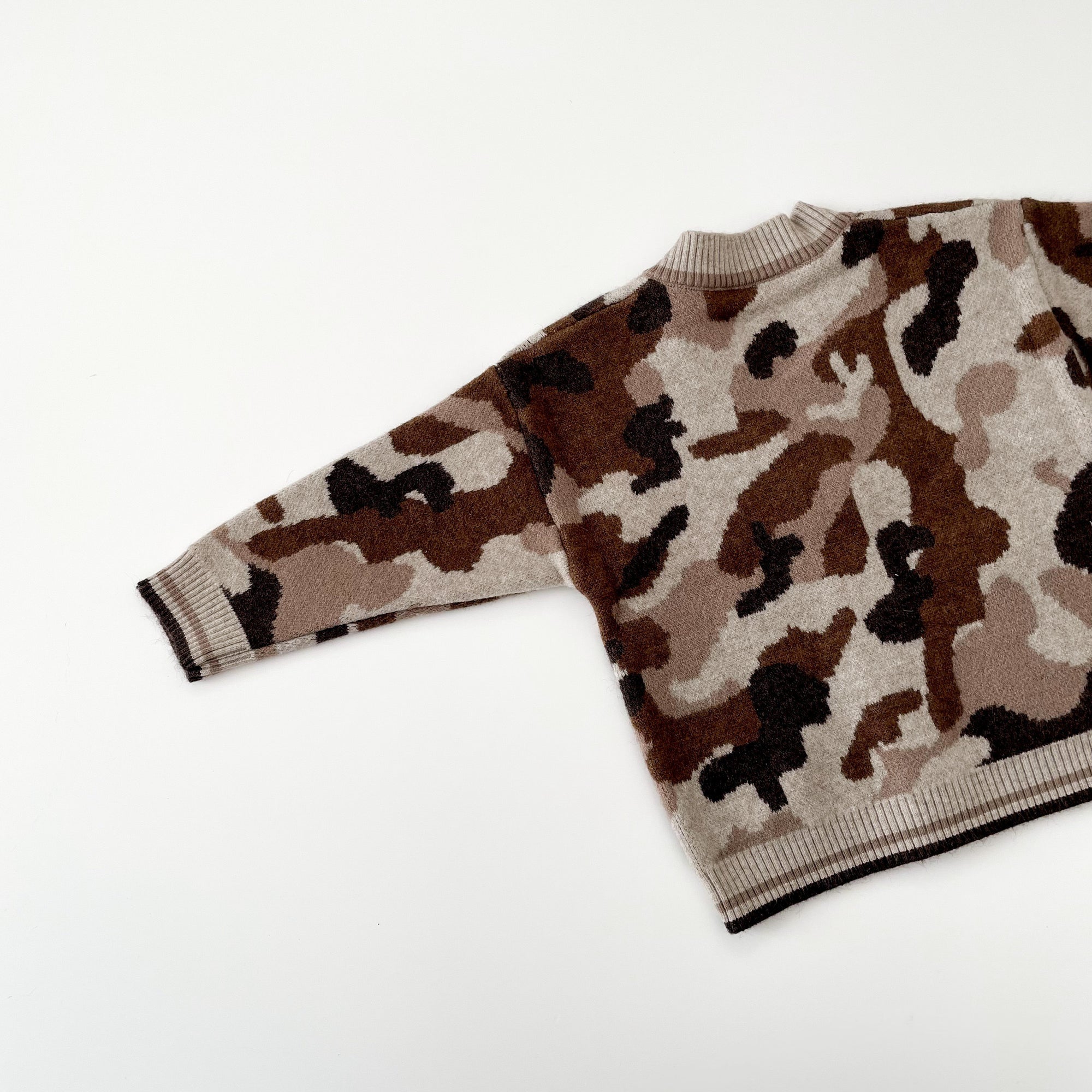camouflage knit cardigan 迷彩ブラウン