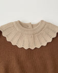 collared natural knit ブラウン