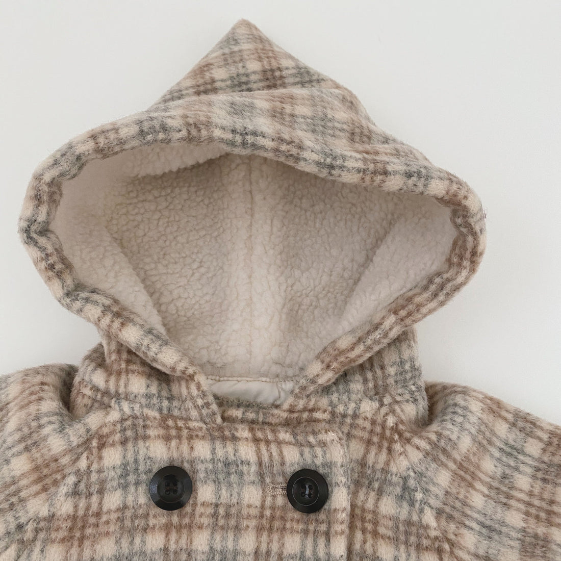 SET UP CHECK HOODIE COAT